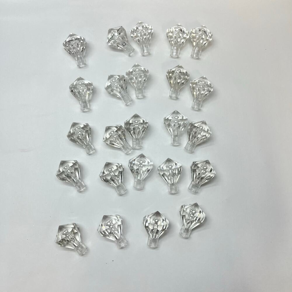 20pc Clear Acrylic Diamond‎ Faceted Light Covers Replacement Finials 1.5 Inch